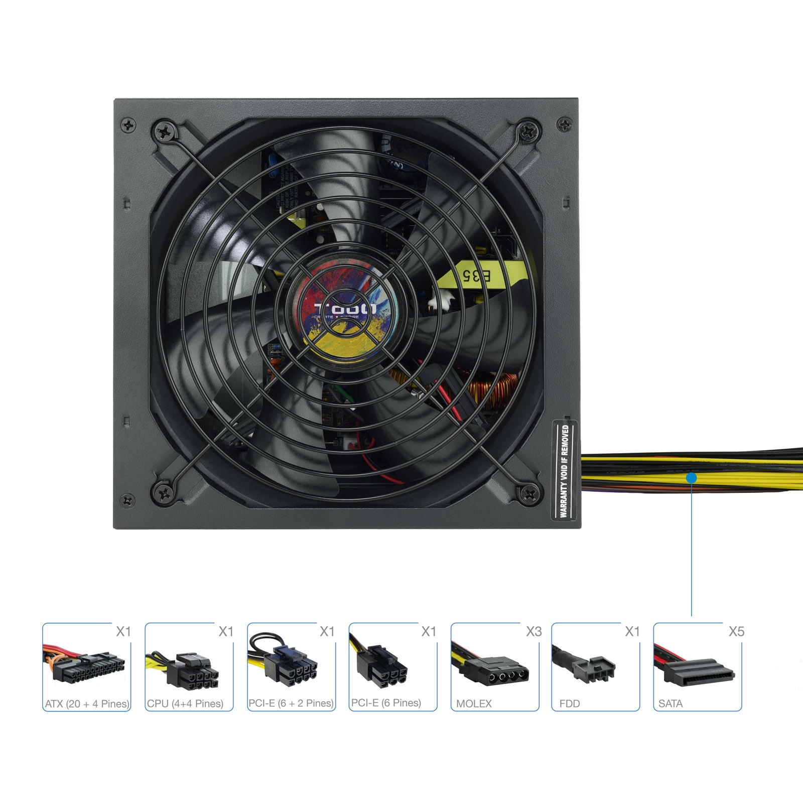 Fuente de alimentacion tooq tqapolo - 650sp atx 650w