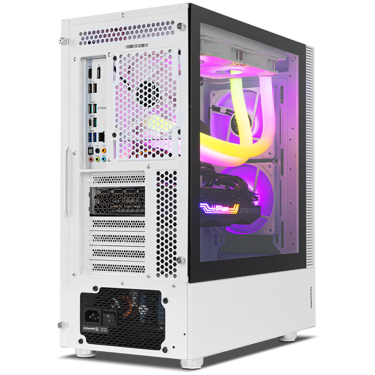 Caja ordenador gaming nox hummer nemesis atx 2 x usb 3.0 2 x usb 2.0 blanca argb