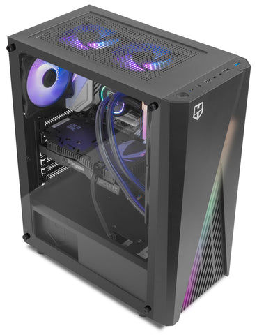 Caja ordenador gaming nox hummer frost atx 1 x usb 3.0 2 x usb 2.0 negra argb