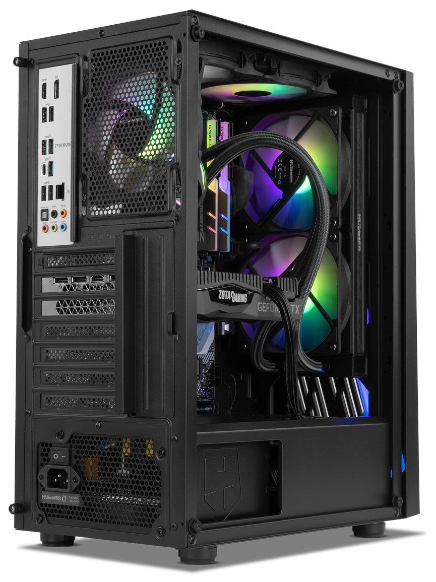 Caja ordenador gaming nox hummer frost atx 1 x usb 3.0 2 x usb 2.0 negra argb