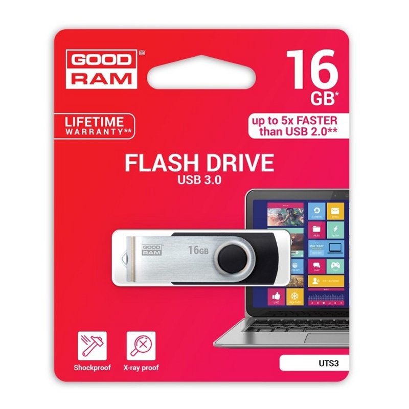 Memoria usb 3.0 goodram 16gb uts3 negro