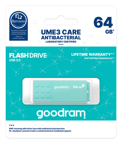 Memoria usb 3.0 goodram 64gb ume3 care antibacterial