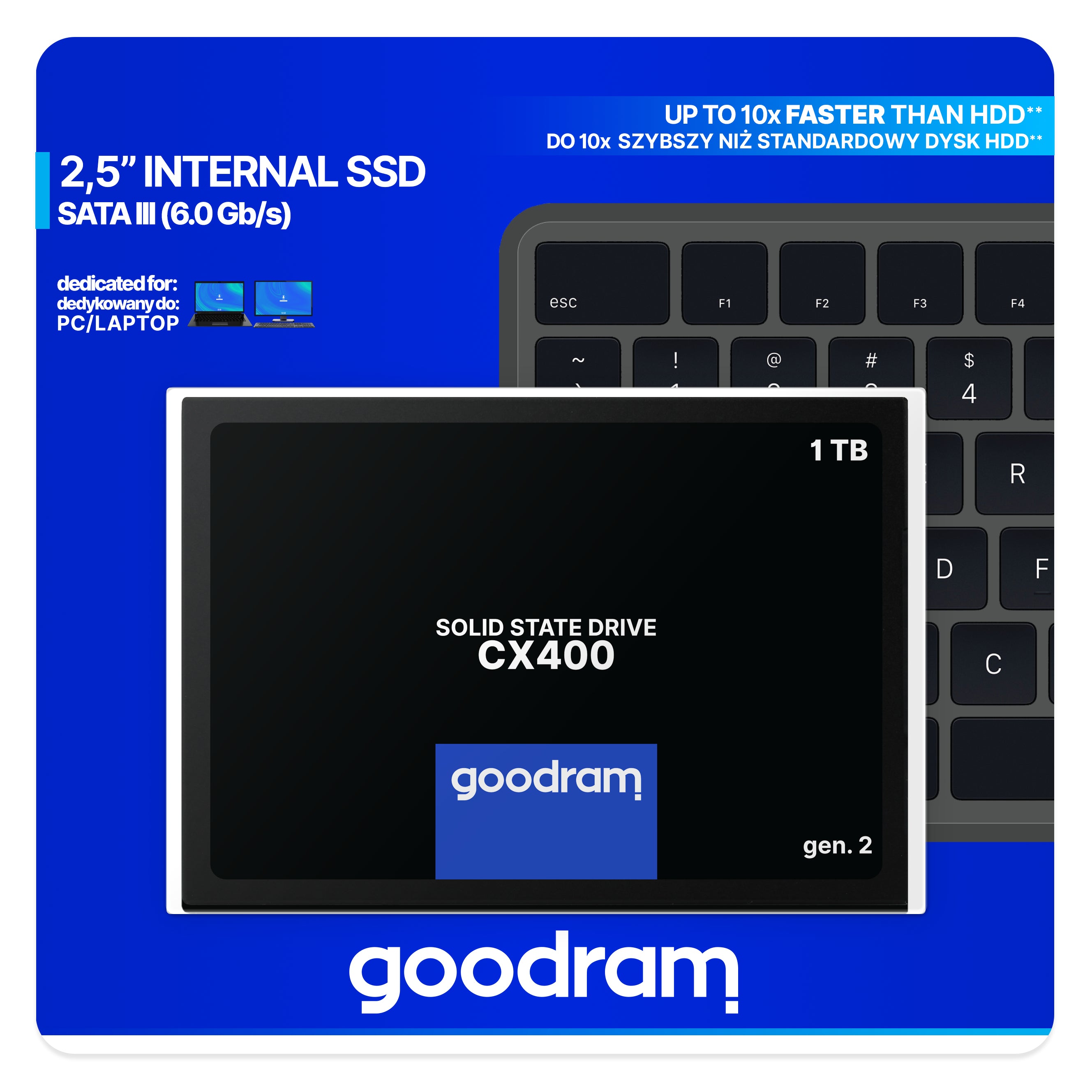 Disco duro interno solido ssd goodram ssdpr - cx400 - 01t - g2 1tb 2.5pulgadas sata3 cx400