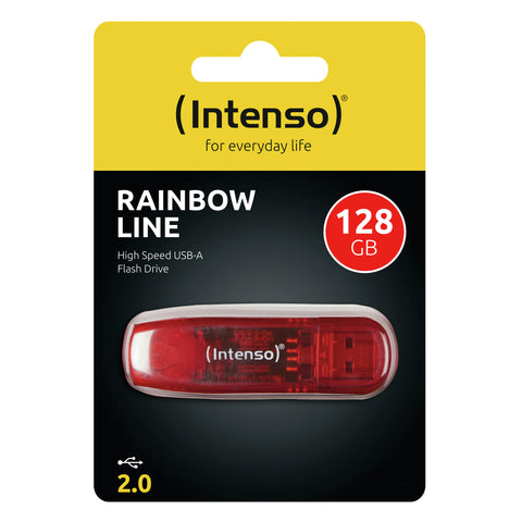 Memoria usb 2.0 intenso rainbow 128gb rojo