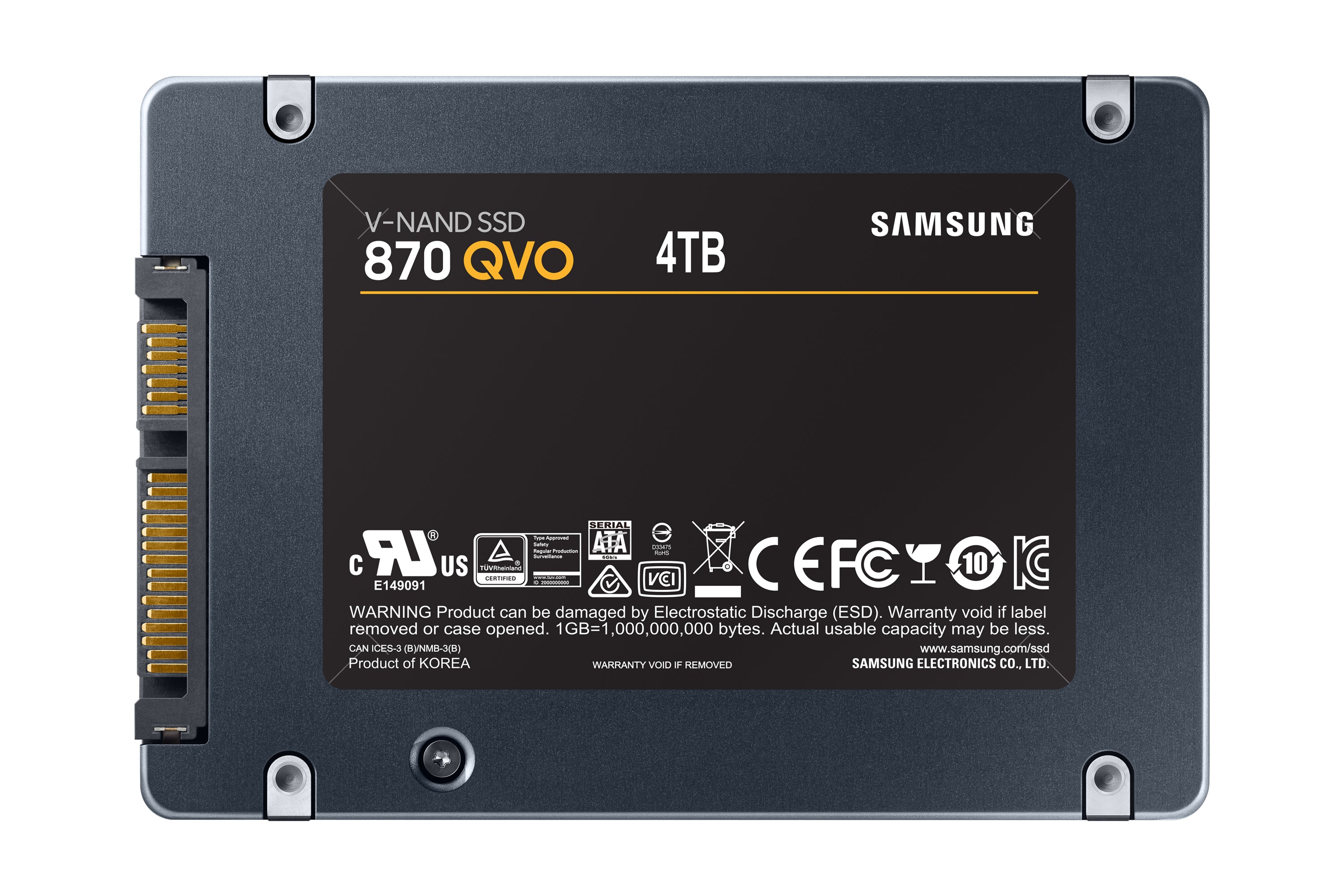 Disco duro interno solido ssd samsung mz - 77q4t0bw - 870 qvo -  4tb -  2.5pulgadas -  sata3