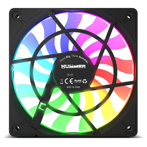 Ventilador caja nox hummer slim 120mm negro argb