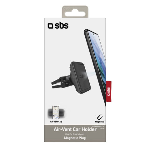 Soporte universal magnetico smartphone  coche sbs airvent clip negro