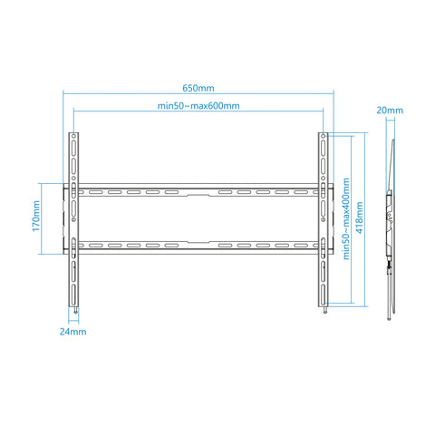 Soporte pared tv television monitor tooq lp1080f - b 37pulgadas - 80pulgadas carga maxima 45kg