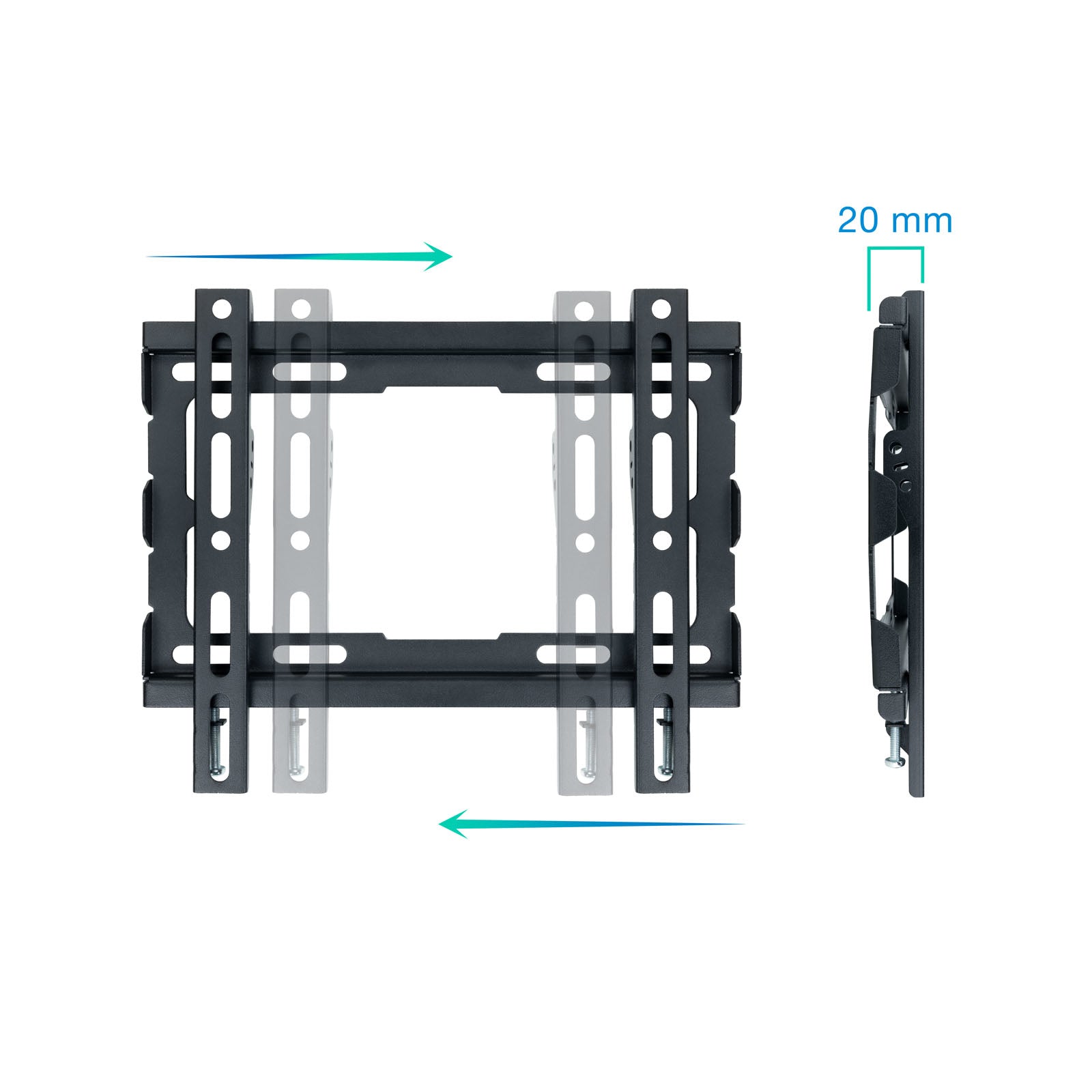 Soporte pared tv television monitor tooq lp1043f - b 23pulgadas - 43pulgadas carga maxima 45kg