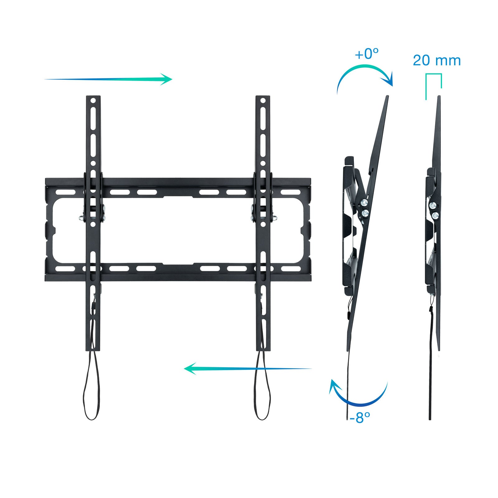 Soporte pared tv television monitor tooq lp1071t - b 32pulgadas - 70pulgadas carga maxima 45kg