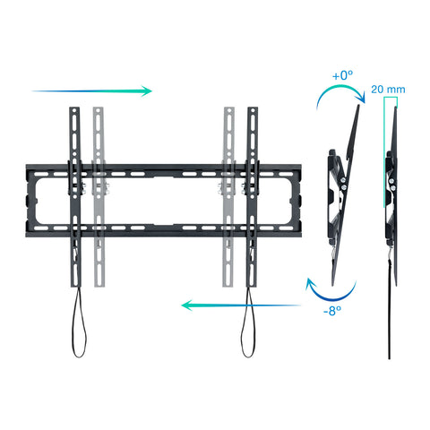 Soporte pared tv television monitor tooq lp1081t - b 37pulgadas - 80pulgadas carga maxima 45kg