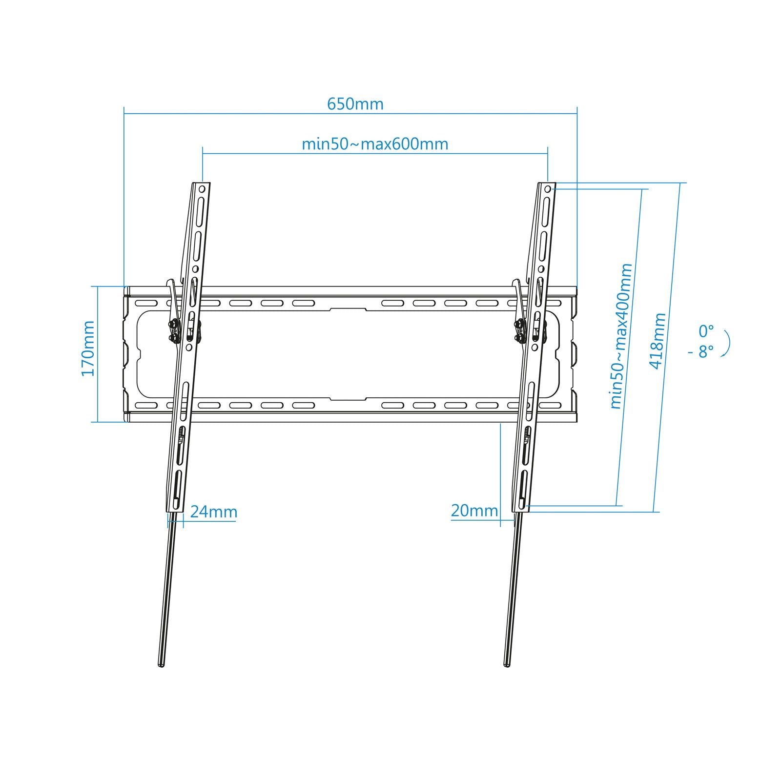 Soporte pared tv television monitor tooq lp1081t - b 37pulgadas - 80pulgadas carga maxima 45kg