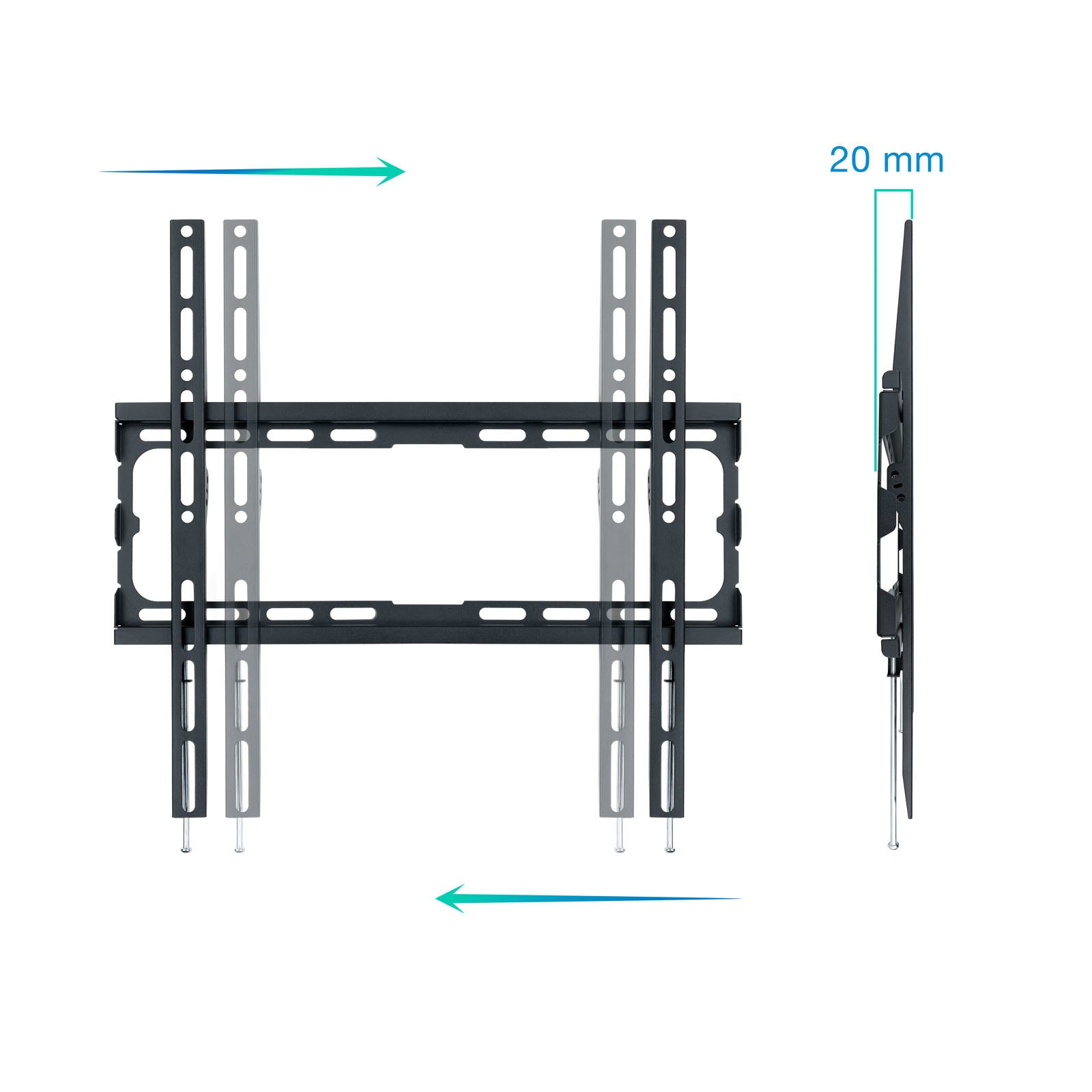 Soporte pared tv television monitor tooq lp1070f - b 32pulgadas - 70pulgadas carga maxima 45kg