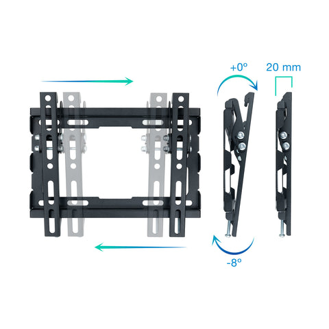 Soporte pared tv television monitor tooq lp1044t - b 23pulgadas - 43pulgadas carga maxima 45kg