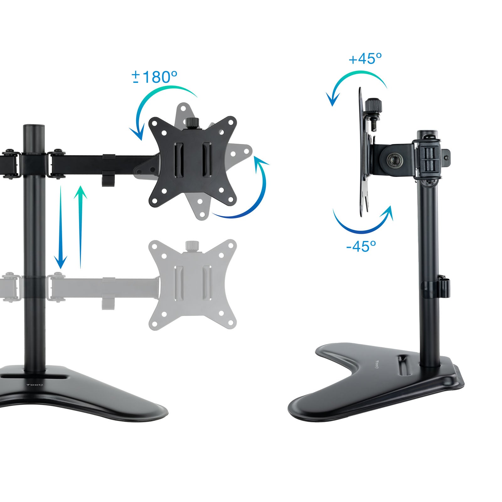 Soporte monitor de mesa tooq db1702tn - b 2 pantallas 17pulgadas - 32pulgadas carga maxima 9kg