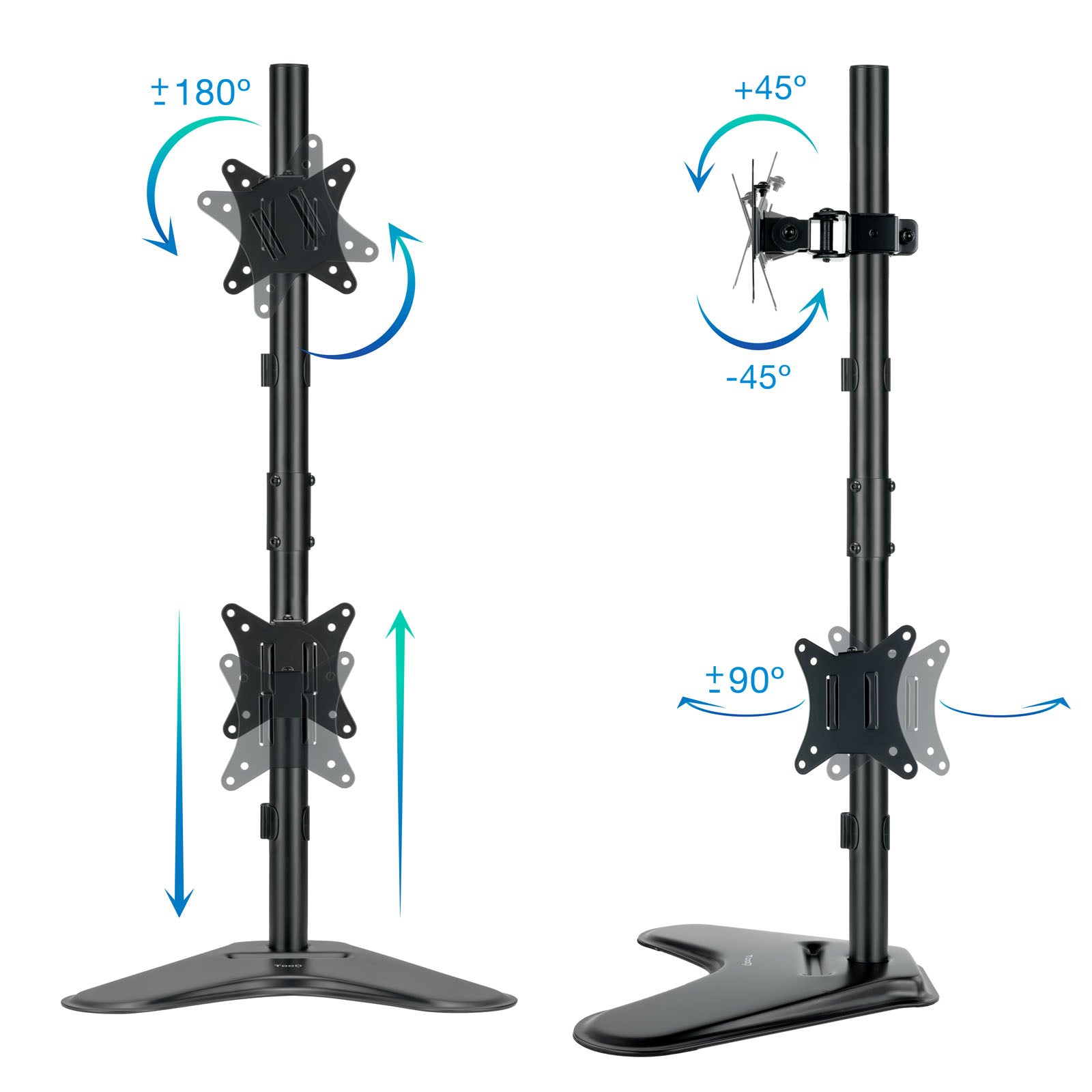 Soporte monitor de mesa vertical tooq db1703tnv - b 2 pantallas 17pulgadas - 32pulgadas carga maxima 9kg