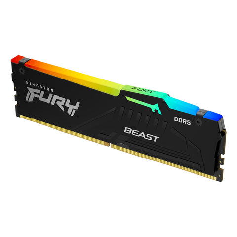 Memoria ram ddr5 32gb kingston - 5200mhz - pc5 41600 - fury beast rgb - cl40 - 1.25v