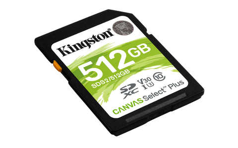 Tarjeta memoria sdxc 512gb kingston canvas select plus uhs - i cl10