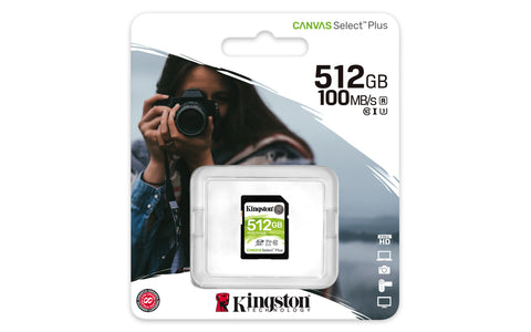 Tarjeta memoria sdxc 512gb kingston canvas select plus uhs - i cl10