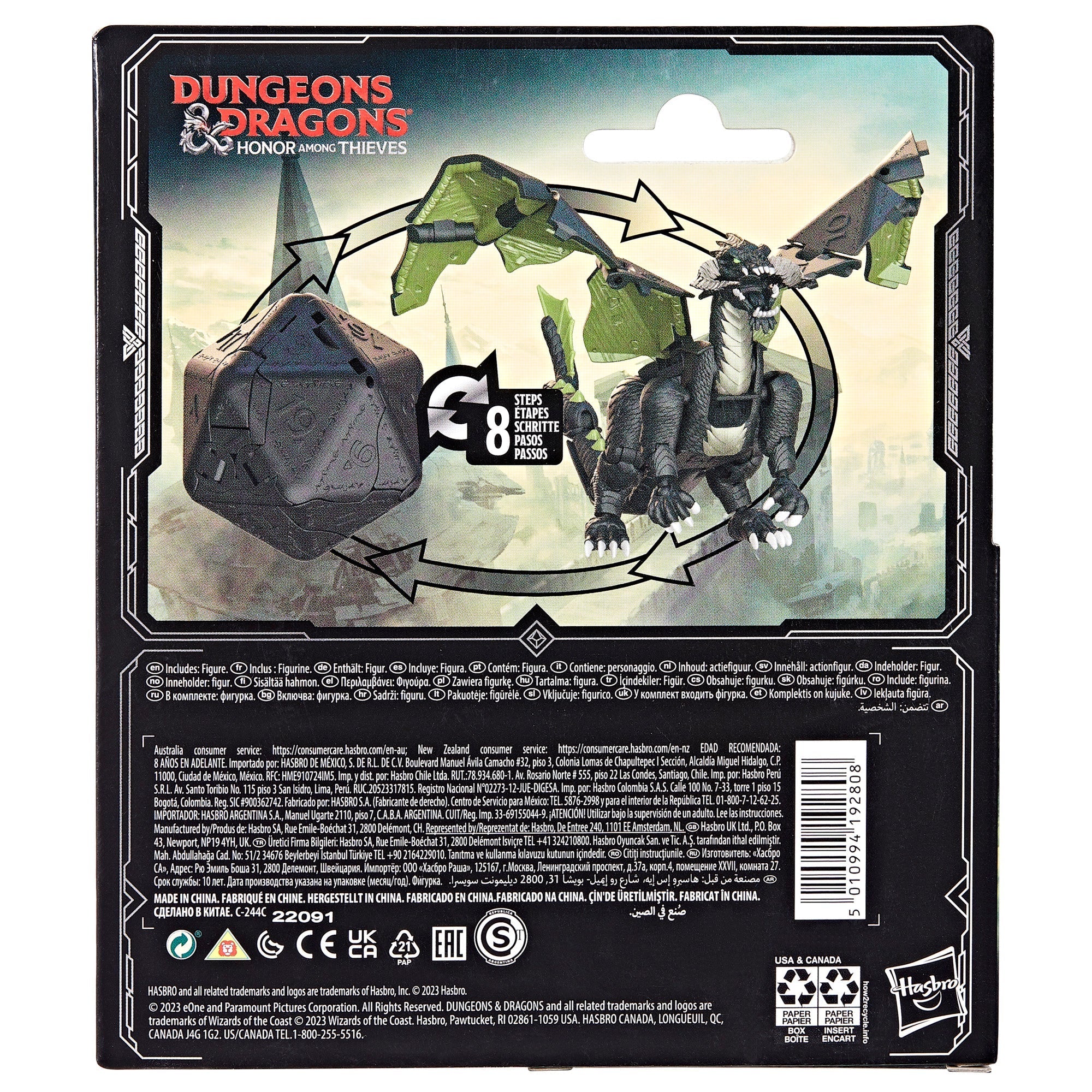 Figura hasbro  dicelings dungeons & dragons : honor among thieves -  black dragon