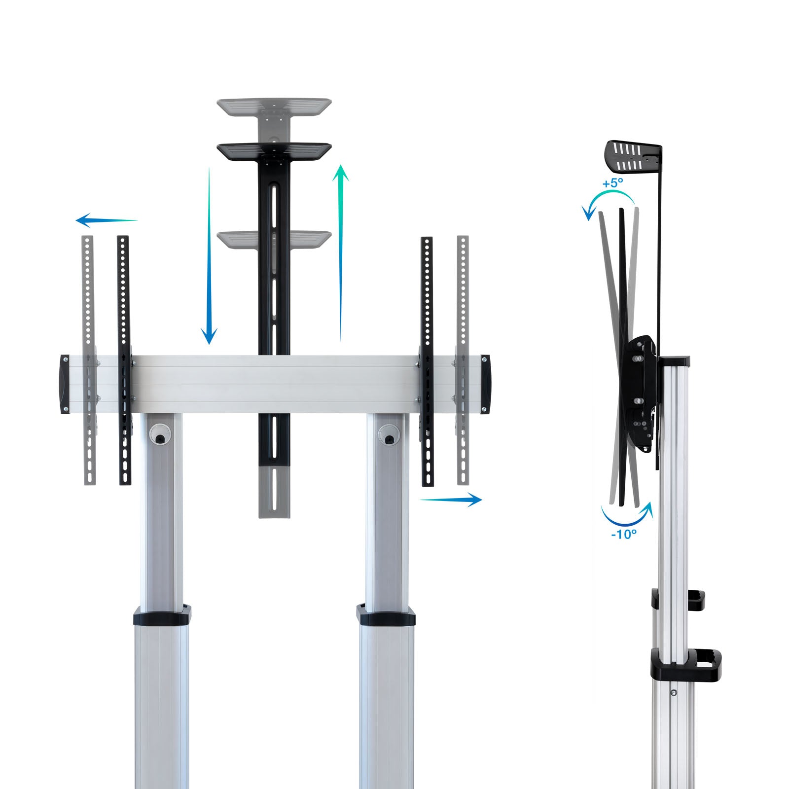 Soporte suelo tv tooq fs20300m - b 60pulgadas - 100pulgadas carga maxima 100kg aluminio