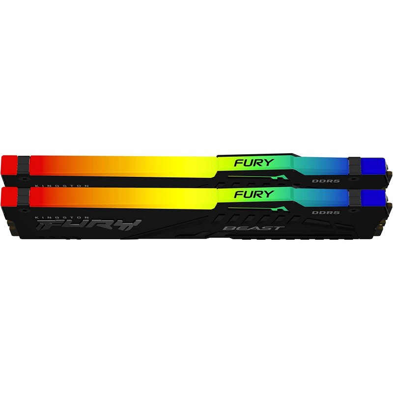 Memoria ram ddr5 32gb 2x16gb kingston - 6000 mhz - pc5 - 48000 - fury beast ex rgb - cl36 - 1.25v