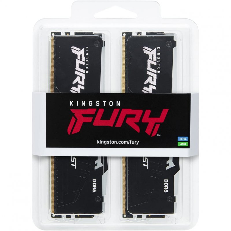 Memoria ram ddr5 32gb 2x16gb kingston - 6000 mhz - pc5 - 48000 - fury beast ex rgb - cl36 - 1.25v