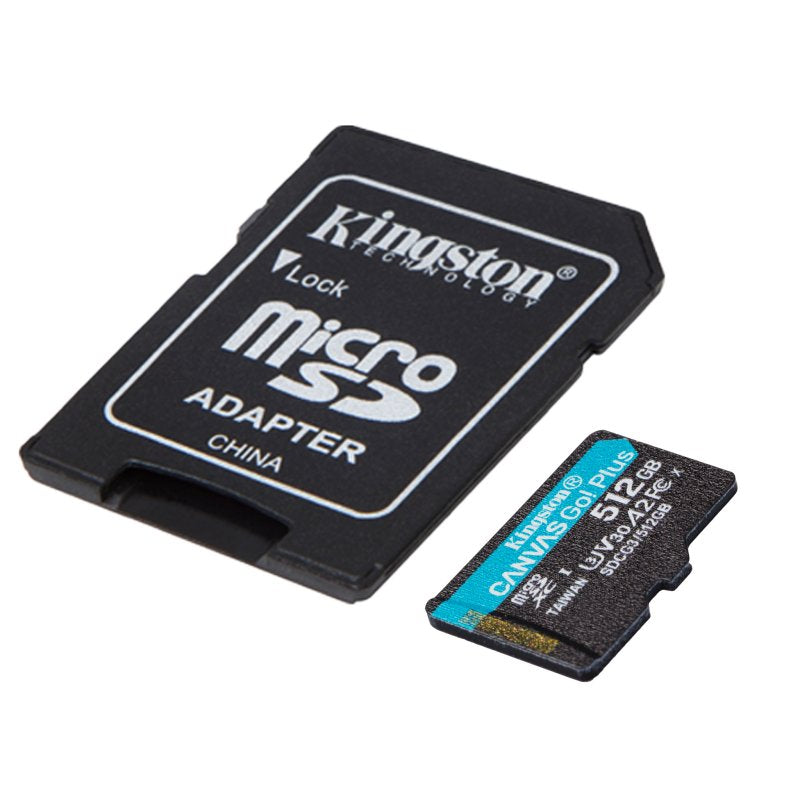 Tarjeta memoria micro secure digital sd xc 512gb kingston canvas go! plus clase 10 uhs - i u3 + adaptador sd