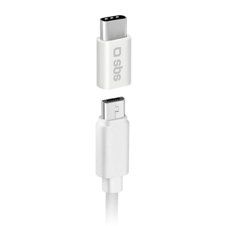 Adaptador micro usb a usb tipo c sbs hembra -  macho - blanco