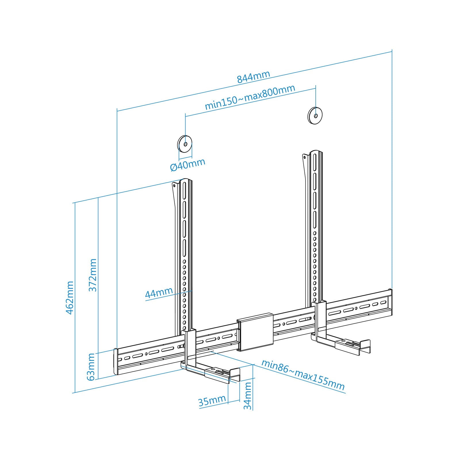 Soporte barra sonido tooq para tv multinstalacion