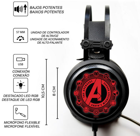 Auriculares gaming ert group avengers marvel modelo 1