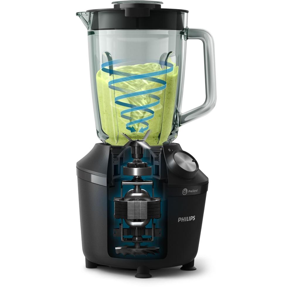 Batidora de vaso philips series 3000 hr2291 - 01 problend - 2 velocidades - jarra cristal 1.25 l - 600w