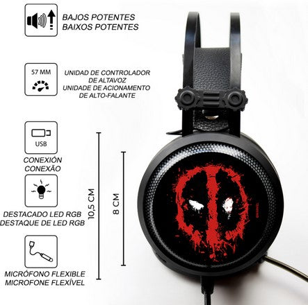 Auriculares gaming er group deadpool marvel negro