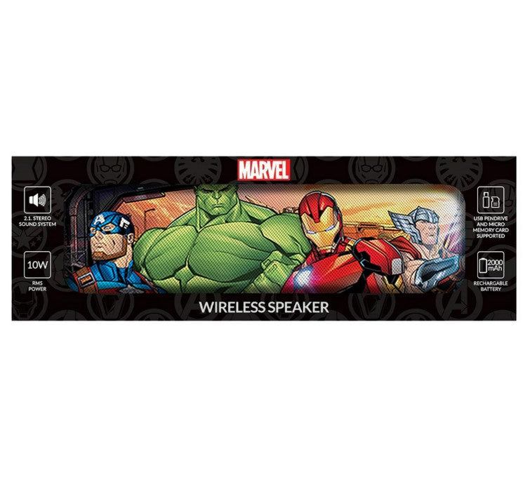 Altavoz ert group bt stereo 2.1 portatil inalambrico 10w avengers 006 marvel multicolor