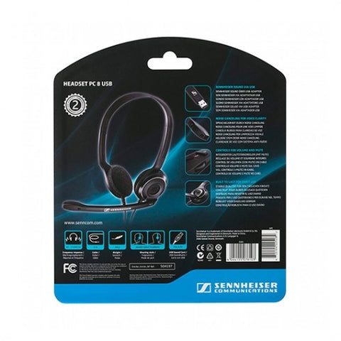 Auriculares epos sennheiser pc 8 usb microfono negro