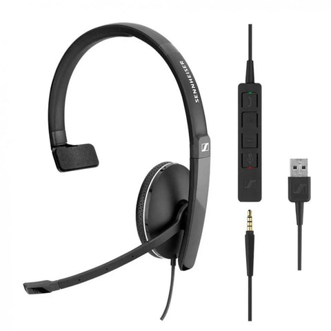 Auriculares epos sennheiser sc 135 jack 3.5mm usb microfono negro