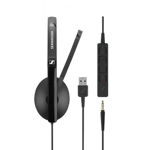 Auriculares epos sennheiser sc 135 jack 3.5mm usb microfono negro