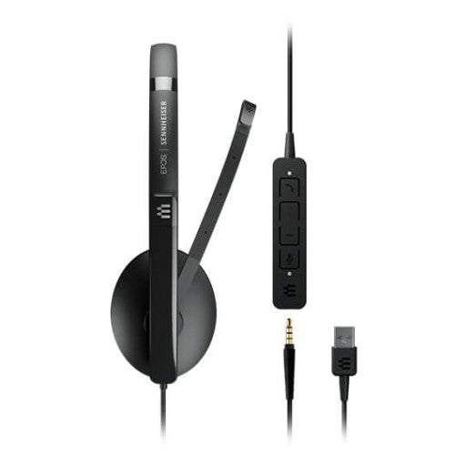 Auriculares epos sennheiser adapt 165 jack 3.5mm usb 2.0 microfono negro