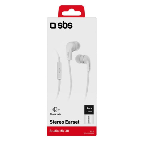 Auriculares sbs studiomix 30 jack 3.5mm blanco