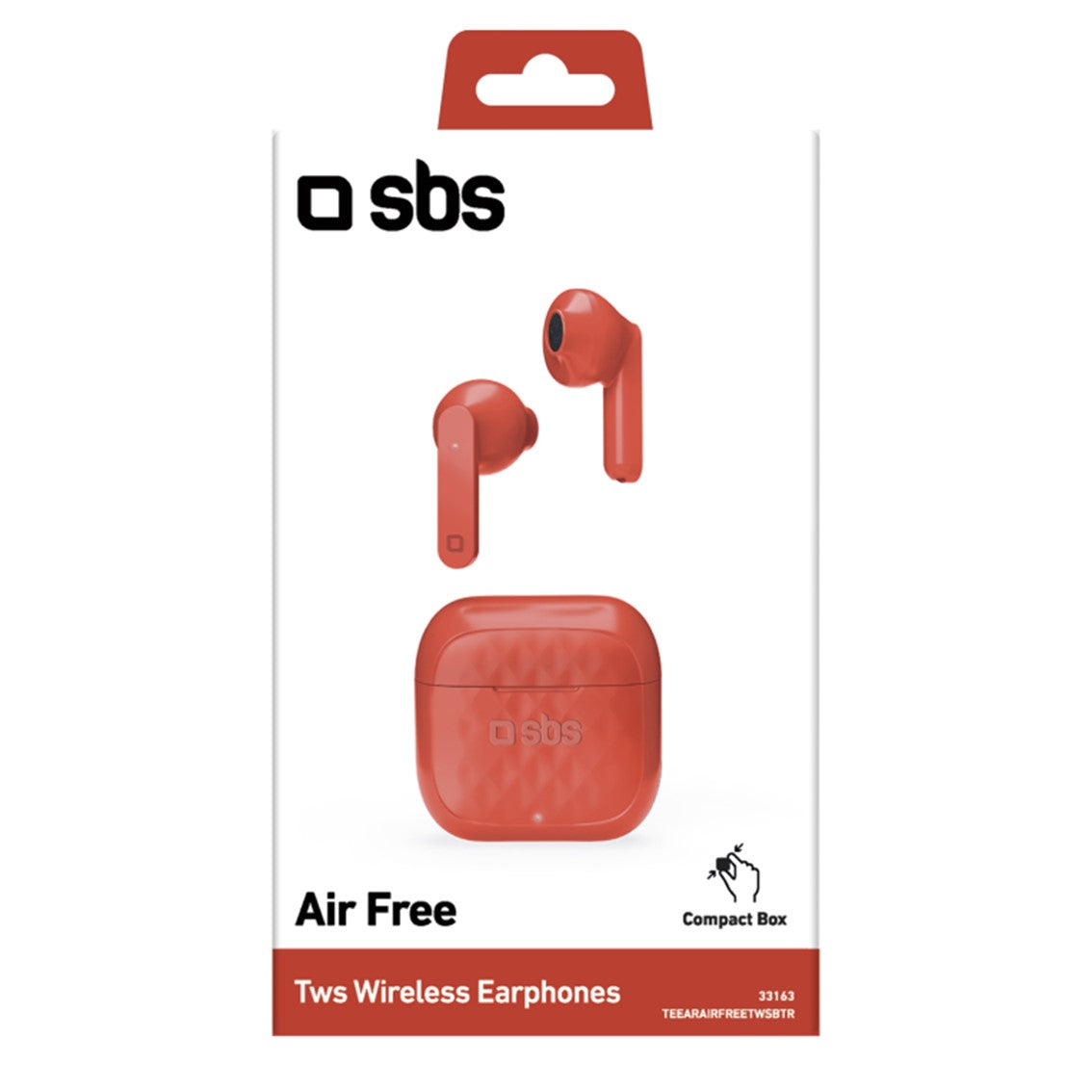 Auriculares inalambricos magneticos sbs teearairfreetwsbtr rojo