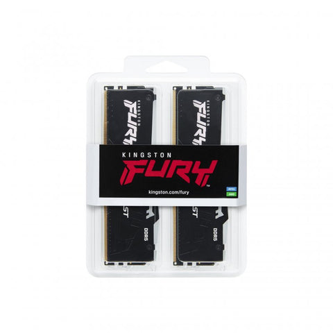 Memoria ram ddr5 32gb 2x16gb kingston - 5200mhz - pc5 - 41600 - fury beast rgb - cl40 - 1.25v