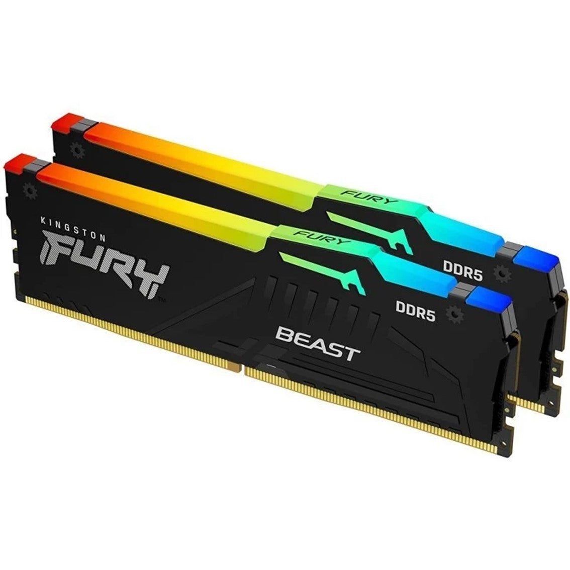 Memoria ram ddr5 32gb 2x16gb kingston - 5600mhz - pc5 44800 - fury beast rgb - cl36 - 1.25v