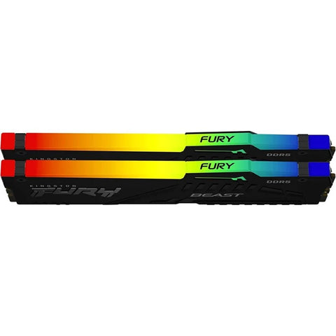 Memoria ram ddr5 32gb 2x16gb kingston - 5600mhz - pc5 44800 - fury beast rgb - cl36 - 1.25v