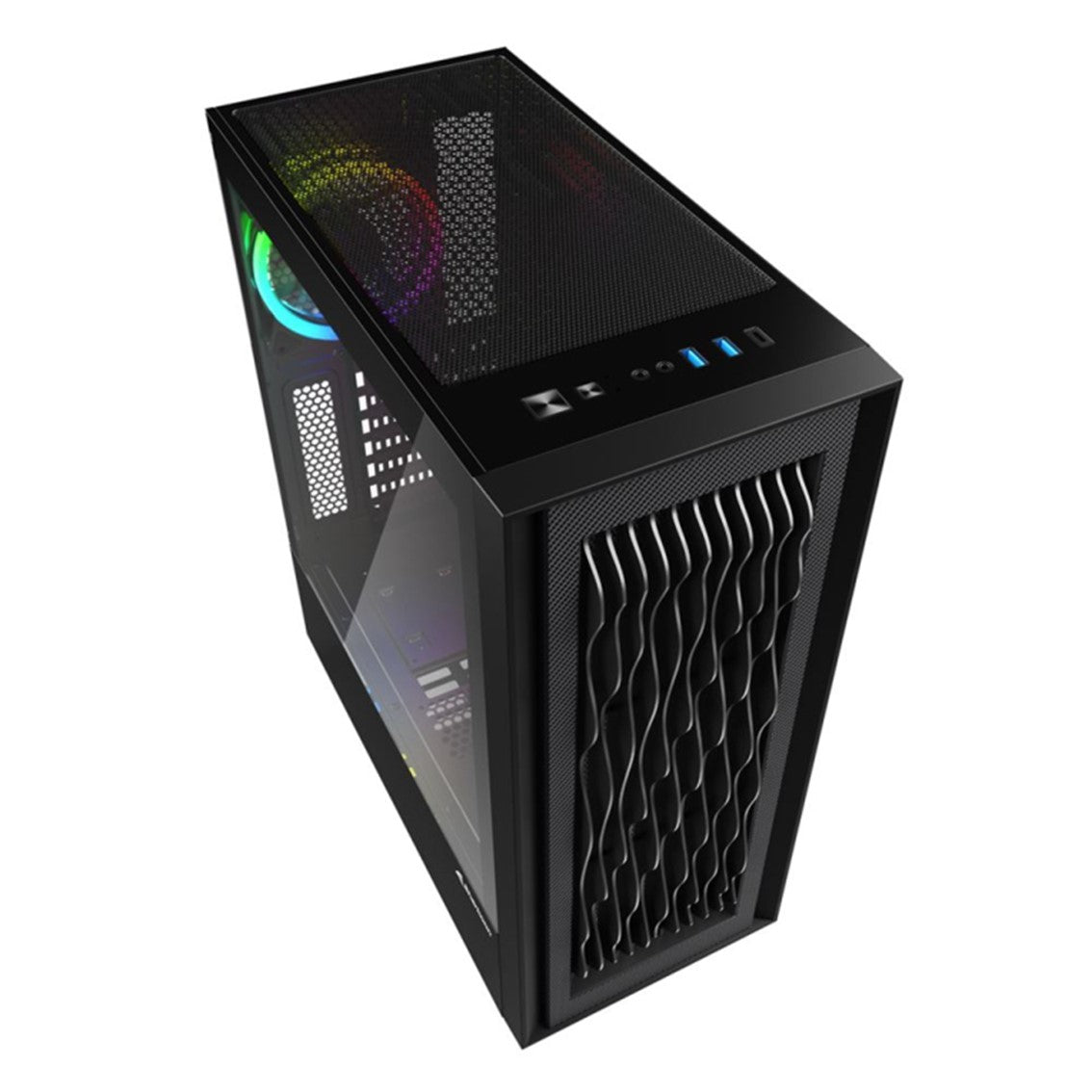 Caja ordenador gaming sharkoon wave atx 2 x usb 3.0 rgb negro