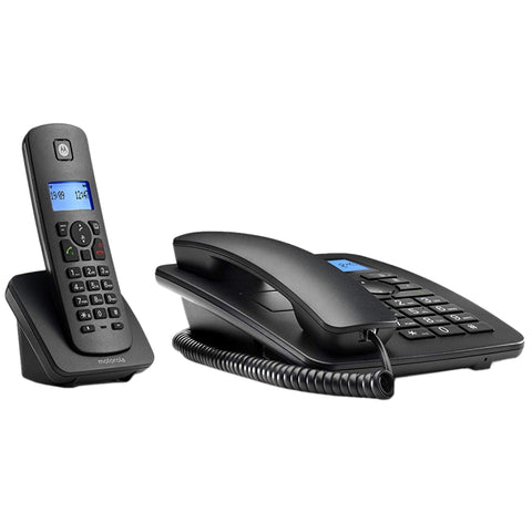 Kit telefono fijo + dect motorola c4201 negro