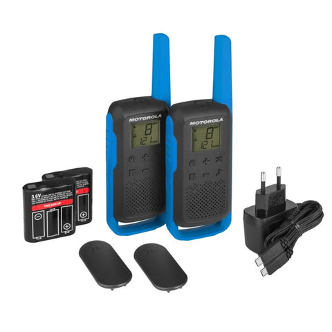 Walkie talkie motorola t62 azul duo - hasta 8km