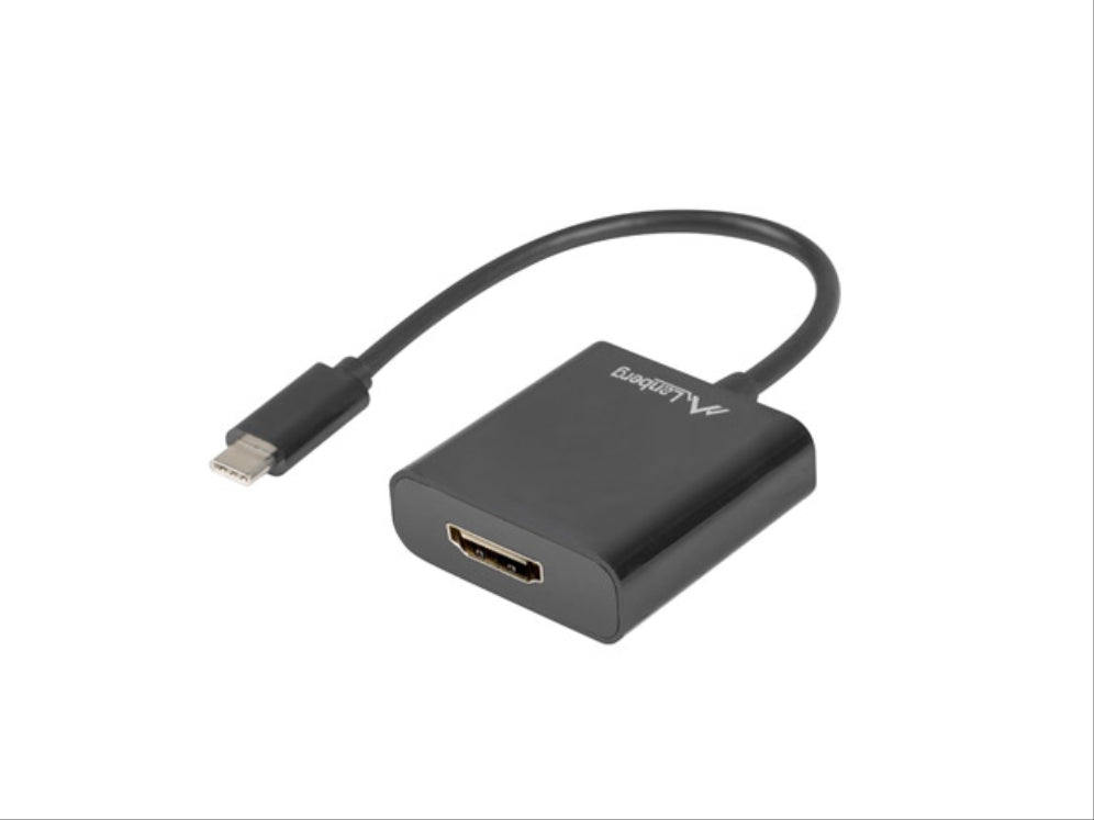 Adaptador usb lanberg usb tipo c macho 3.1 a hdmi hembra 15cm displayport alt mode negro