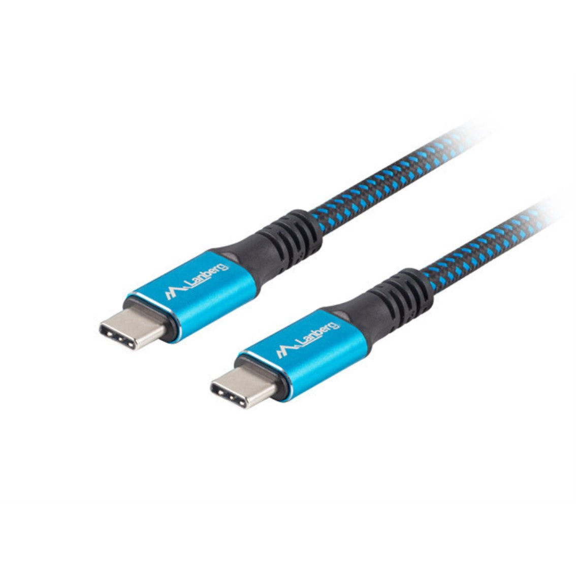 Cable usb tipo c lanberg 1.2m -  macho - macho -  negro - azul