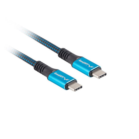 Cable usb tipo c lanberg 1.2m -  macho - macho -  negro - azul