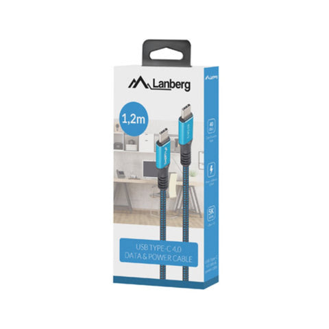 Cable usb tipo c lanberg 1.2m -  macho - macho -  negro - azul